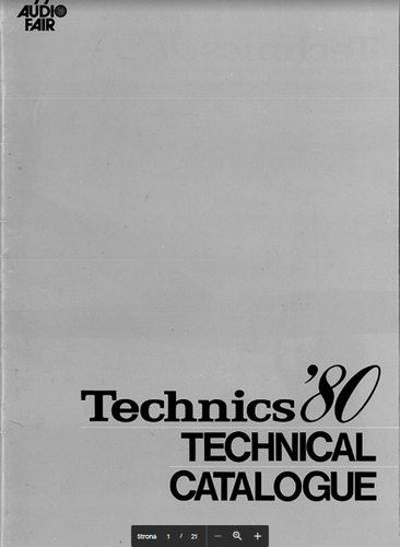 Więcej informacji o „Technical Katalog Technics 1980 JP”