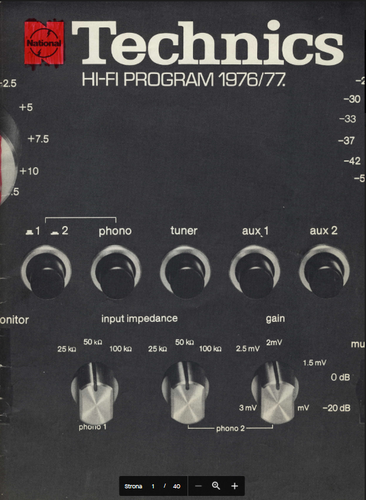 Więcej informacji o „Katalog Technics Hi-Fi Program 1976/77”